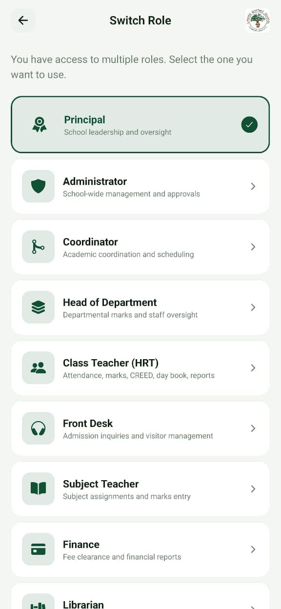 eScholr multi-tenant school management system dashboard