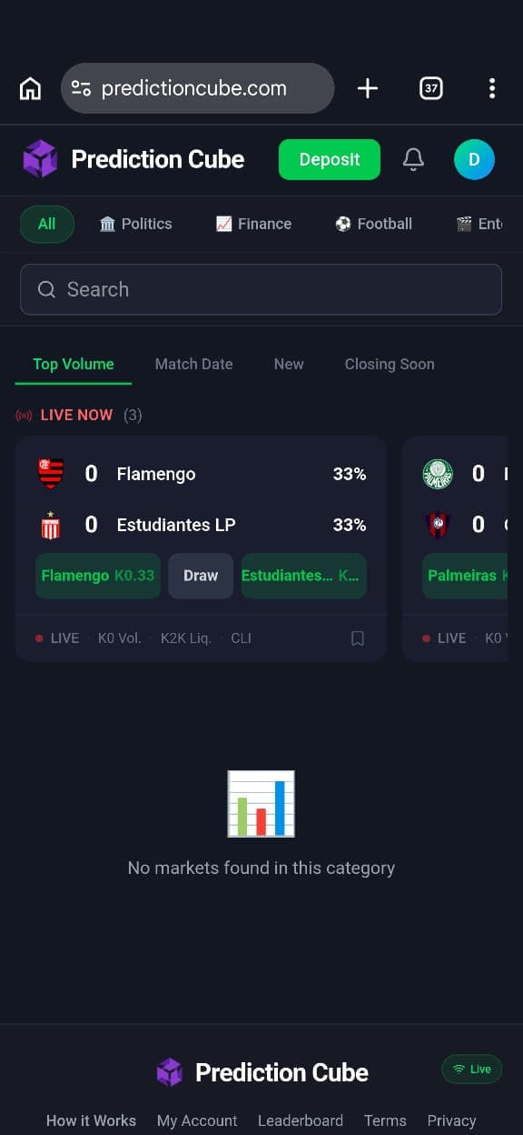PredictionCube — screen 1